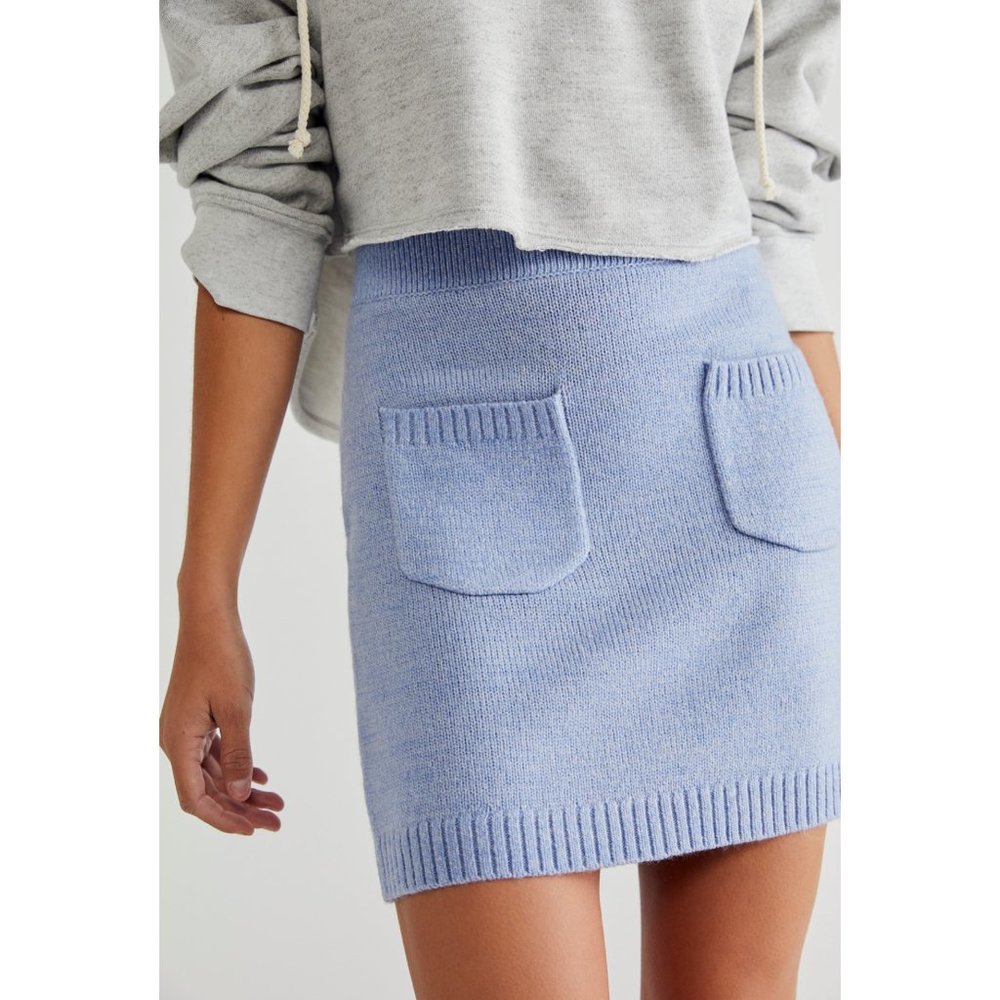 NWT Free People Solid Viola Sweater Mini / Periwinkle Combo